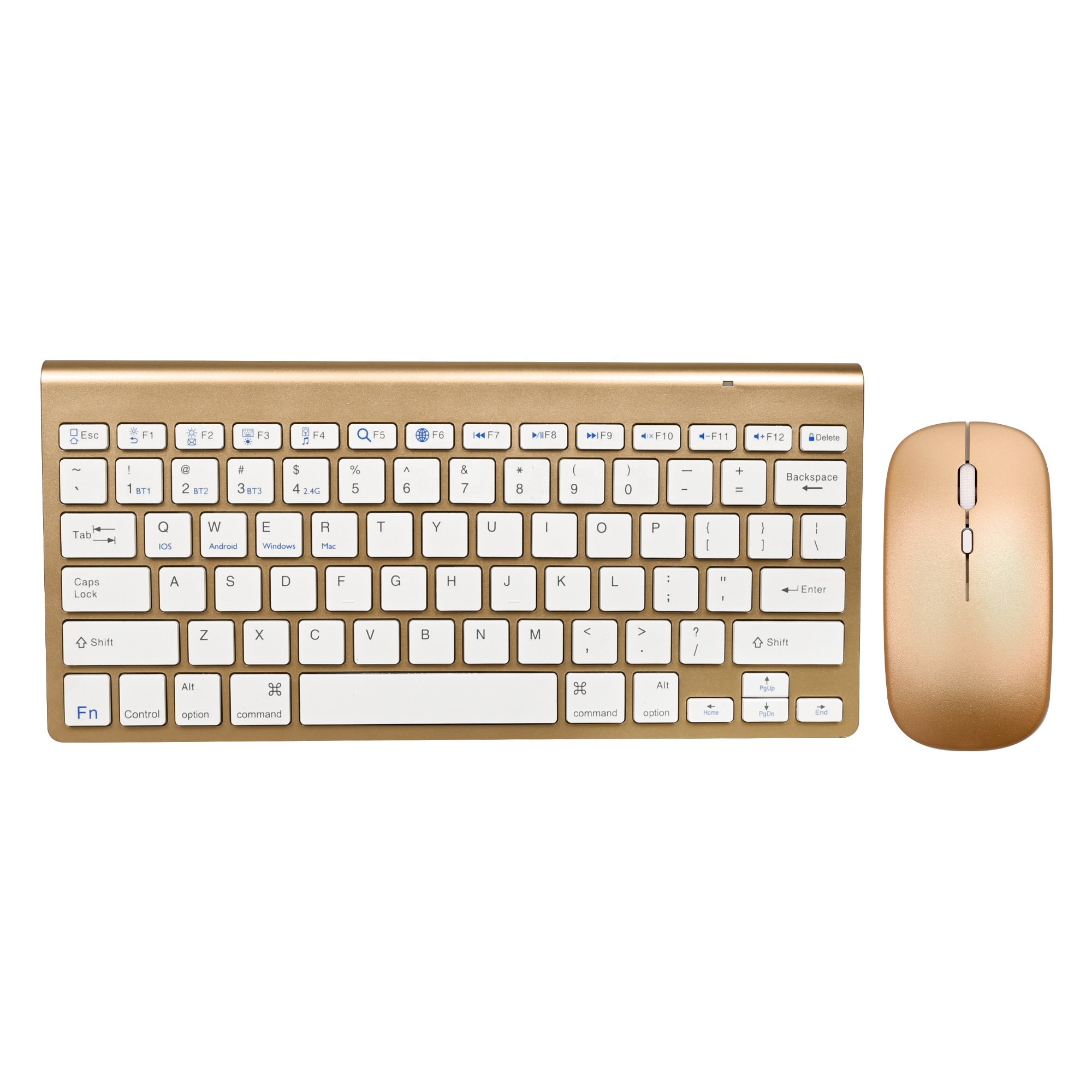 Dual mode 2.4G mini USB wireless bluetooth Computer Keyboard and Mouse Combo Set for Notebook Laptop Mac Desktop PC