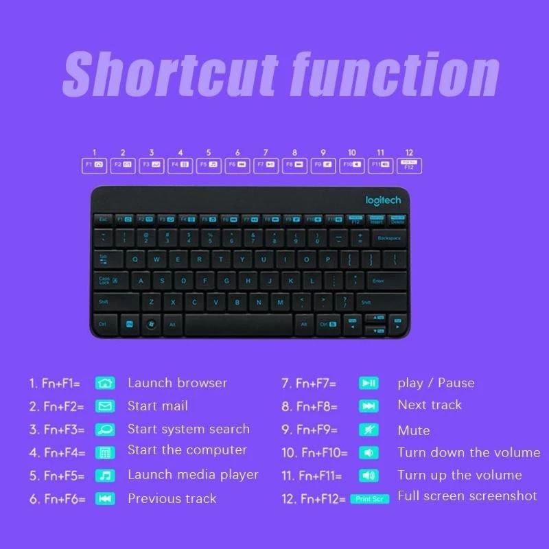 Custom Russian Logitech MK245 Ergonomic Office Pc Mobile Switches RGB Computer Laptop Tablet Wireless Gamer Keyboard Mouse