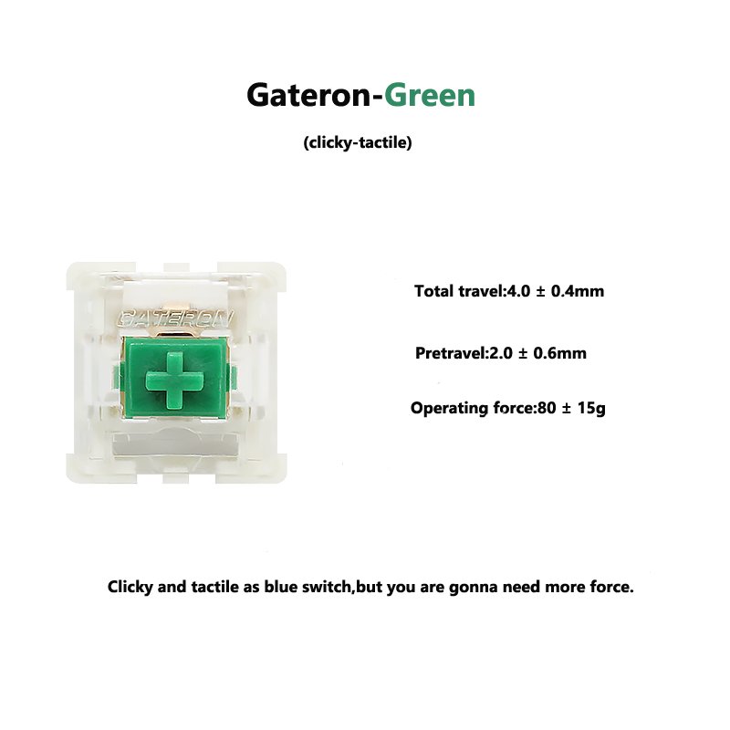 Factory providing directly Gateron mechanical yellow green silver switch for gaming mechanical keyboard