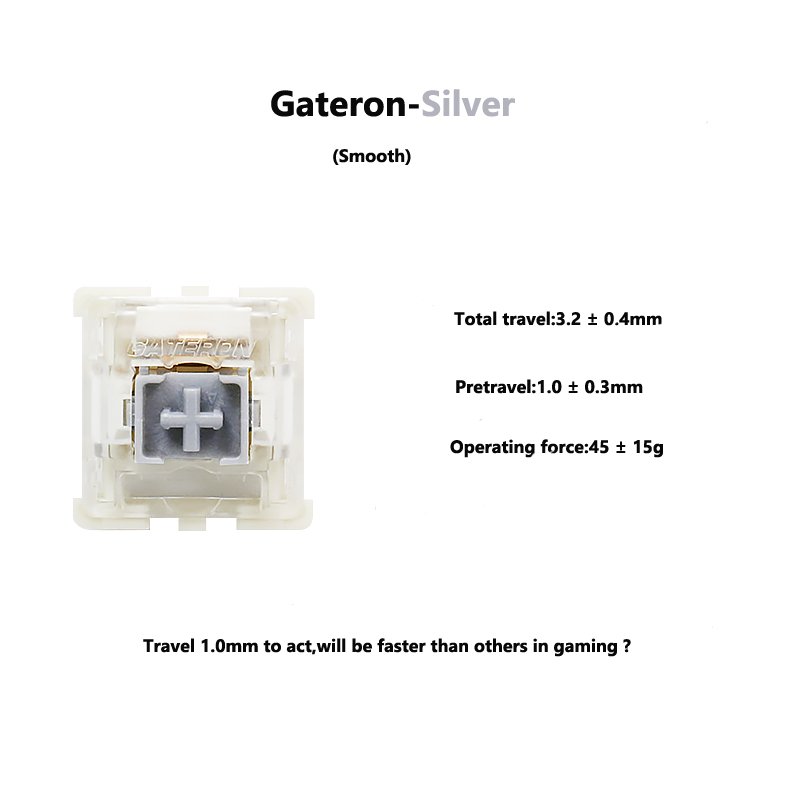 Factory providing directly Gateron mechanical yellow green silver switch for gaming mechanical keyboard