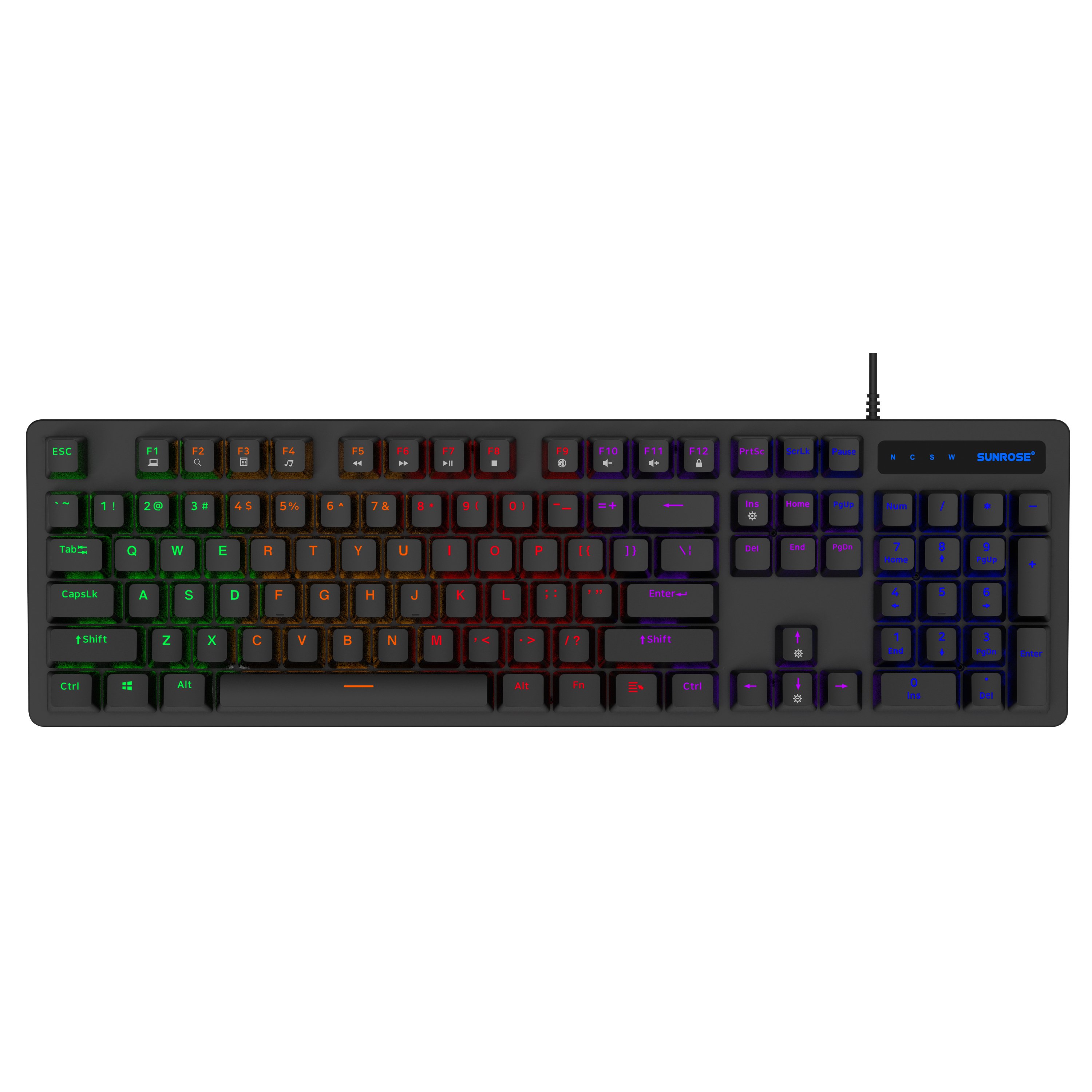Mechanical Keyboard Blue Switches 104 Keys Gaming Keyboard LED Backlit USB Wired Keyboard for Desktop