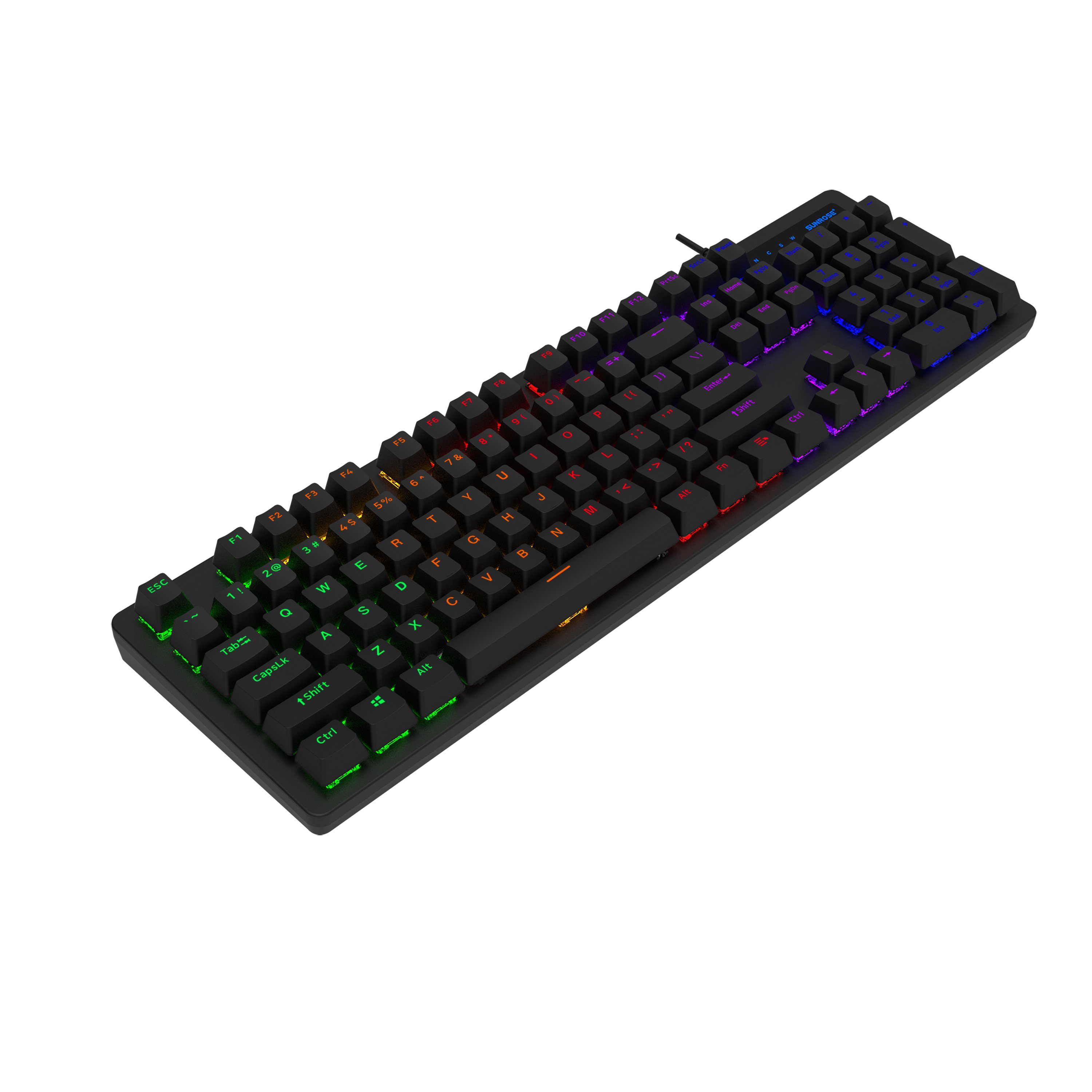 Mechanical Keyboard Blue Switches 104 Keys Gaming Keyboard LED Backlit USB Wired Keyboard for Desktop