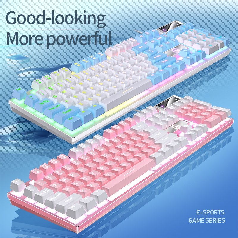 K500 Mechanical Keyboard Gaming Wired Keyboard Mixed Color 104 Keys RGB Color-blocking Backlight keyboard for Laptop PC