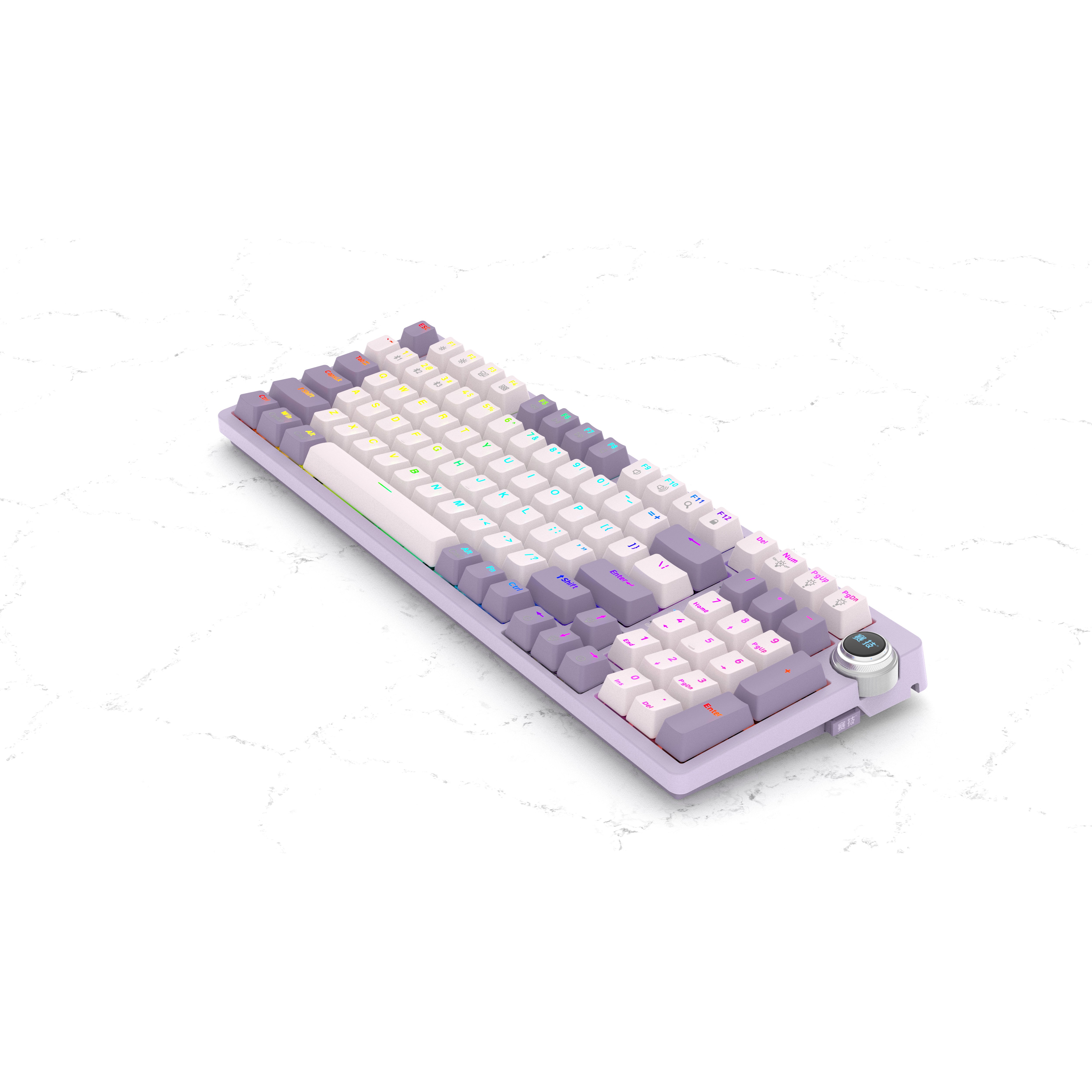 High quality OEM 97 Keys +knob 2.4Ghz Wireless BT5.0 Mechanical Keyboard Multi Devices with knob for Win/iOS/Android