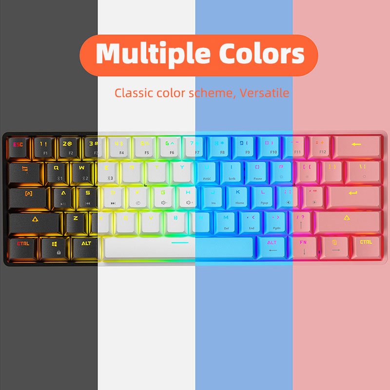 China Wholesale JERTECH JK530 ABS Gaming Type C Keyboard Mini Wireless White Mechanical Keyboard