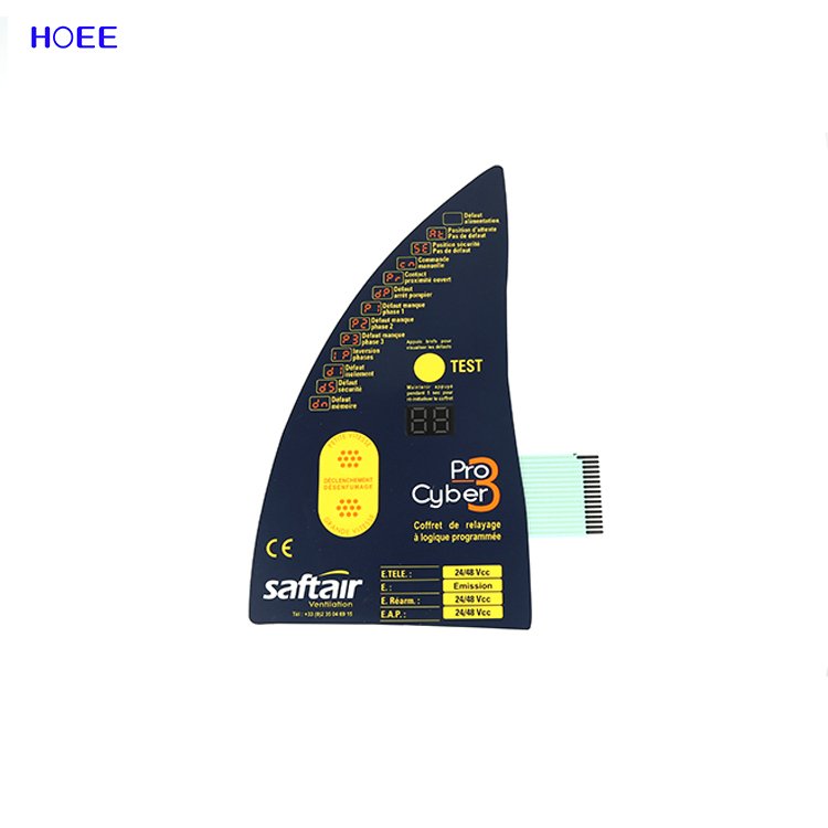 customized digital Printing UV resistant membrane switch keyboard Graphic Overlay with LED backlit
