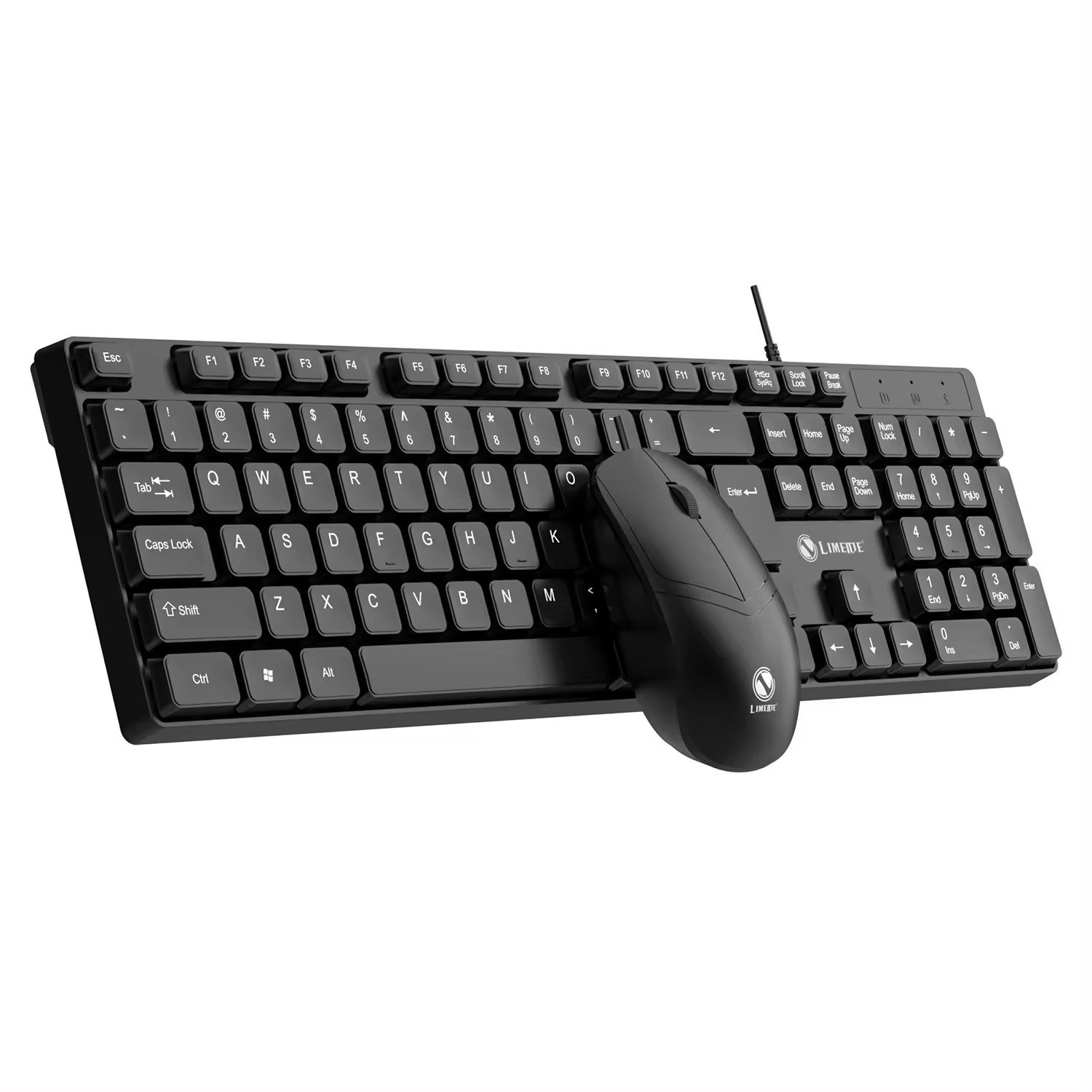 Ergonomic Silent 104 Keys Keyboard Portable Wired Keyboard And Mouse Combo For Laptop Tablet