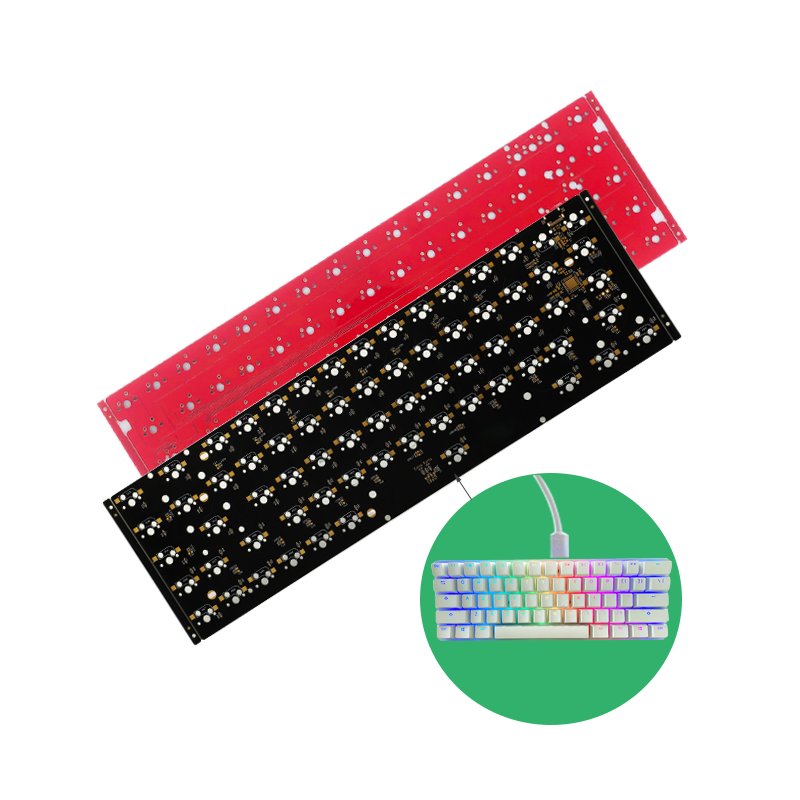 60% 80% QMK Qmk Via customized rgb backlit hotswappable mechanical keyboard pcb