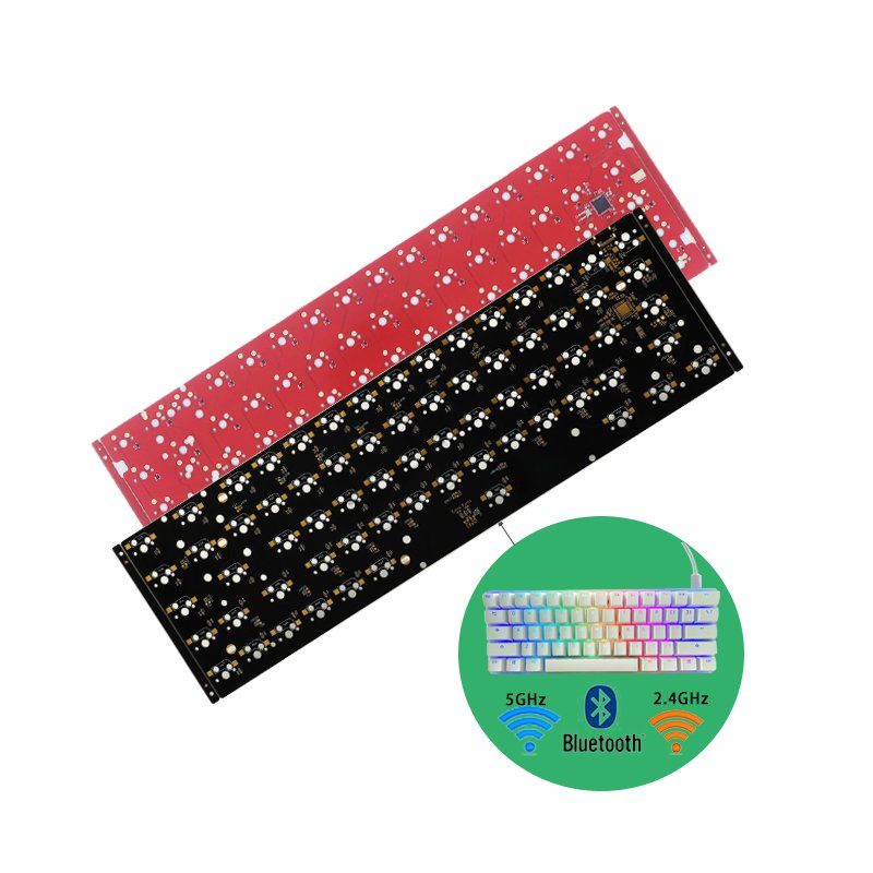 60% 80% QMK Qmk Via customized rgb backlit hotswappable mechanical keyboard pcb