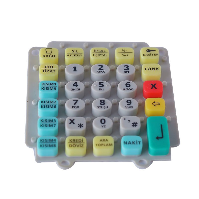 high temperature resistance electrical insulation Silicone Rubber keypad with conductive pill