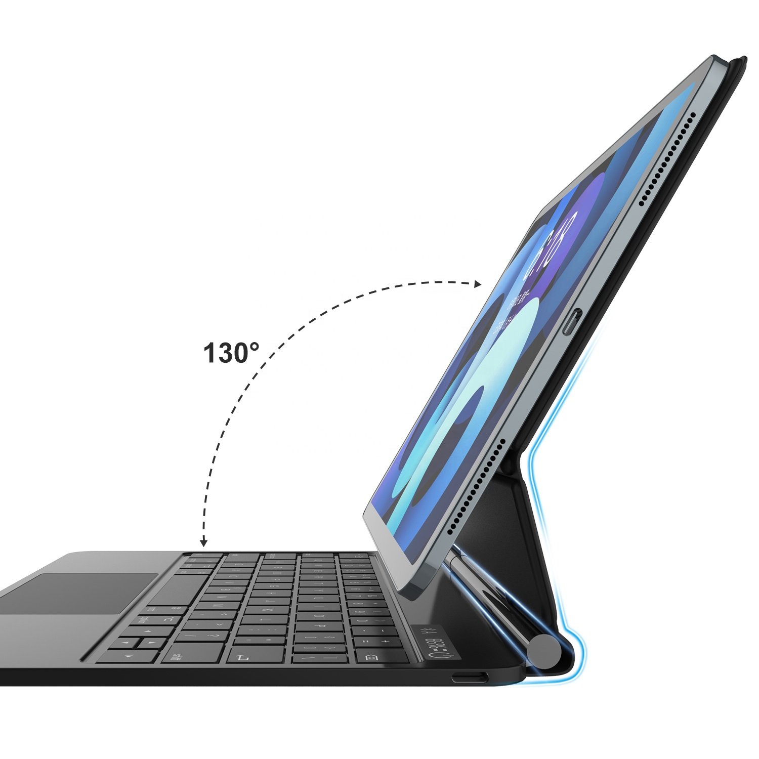 Wholesale Ultra Thin magic keyboard for ipad with soft touch PU leather cover protect black for ipad 12.9inch