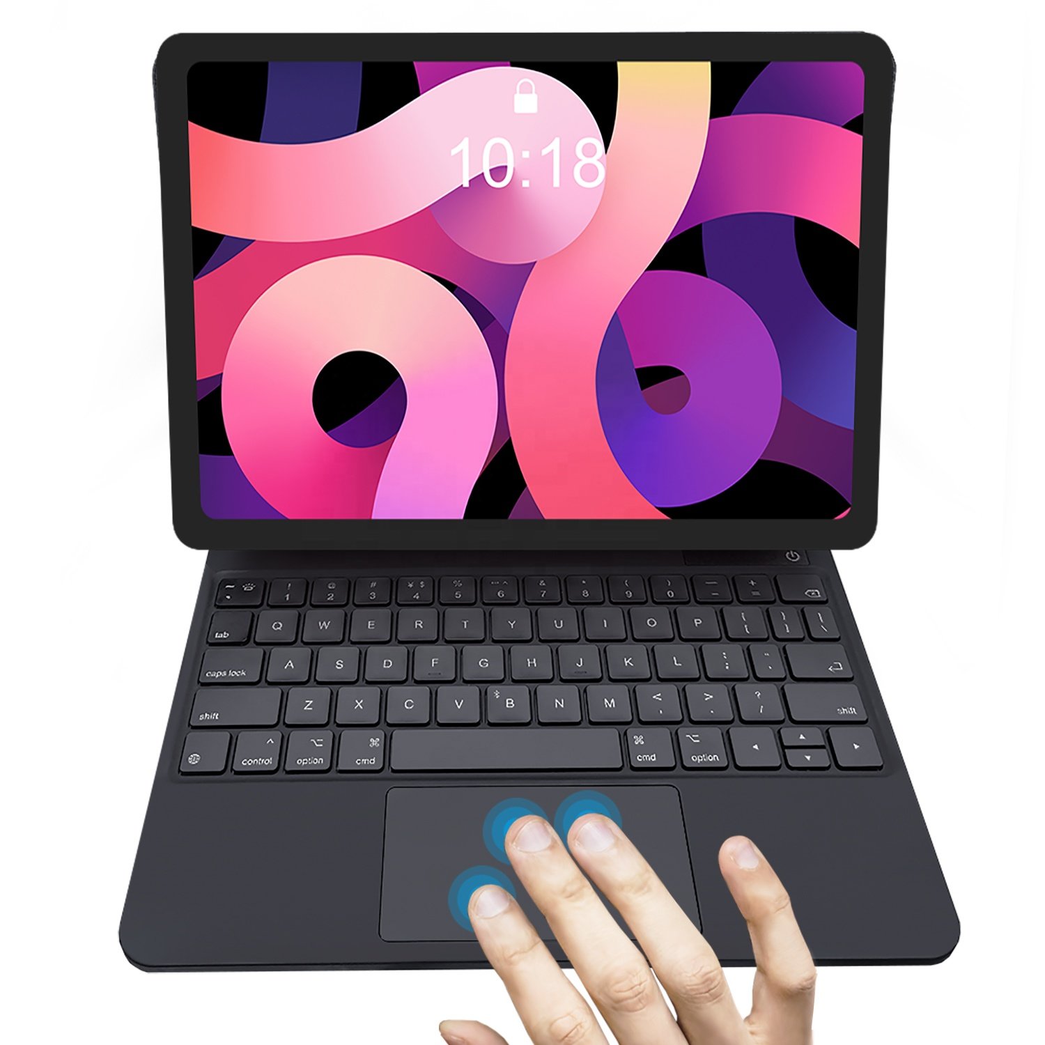 Wholesale Ultra Thin magic keyboard for ipad with soft touch PU leather cover protect black for ipad 12.9inch