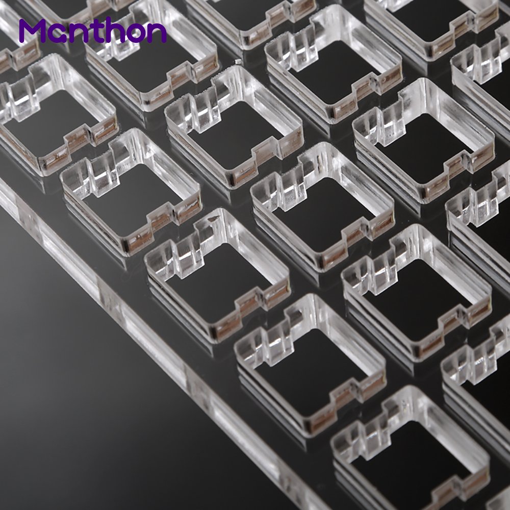 Kelowna Monstergear Blush Acrylic Plate MX Outemu Box White Transparent Magnetic Magnet Mechanical Keyboard Switch Lube Station