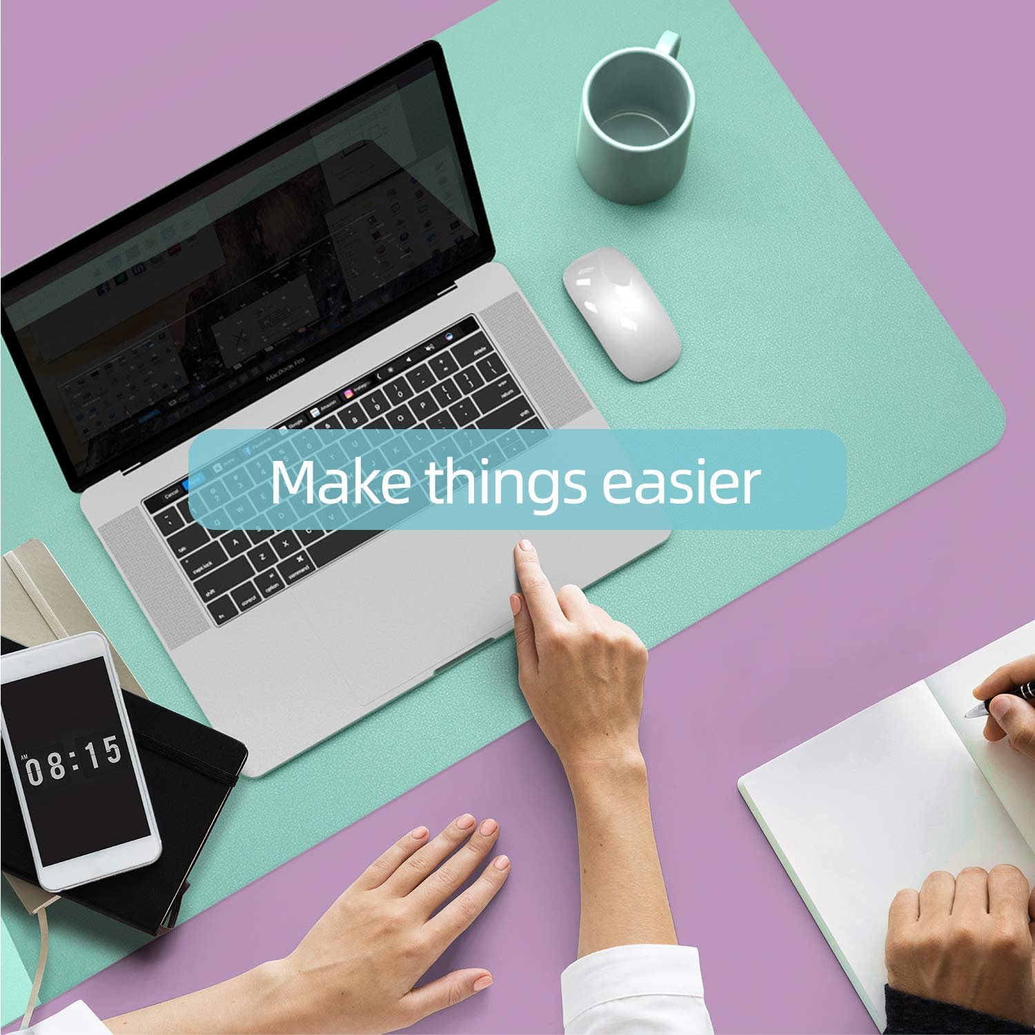 Durable Custom Design Leather Keyboard Mouse Pad Desk Mat Wholesale Waterproof Office Large Computer PU Leather Desk Mat