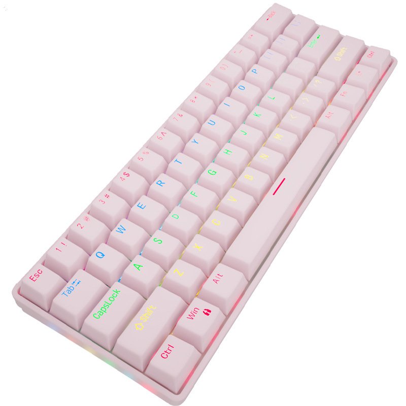 2024 Hot Selling 61-Keys RGB Backlit Wireless Gaming Mechanical Keyboard Compact Ergonomic Design Customizable Mini Style