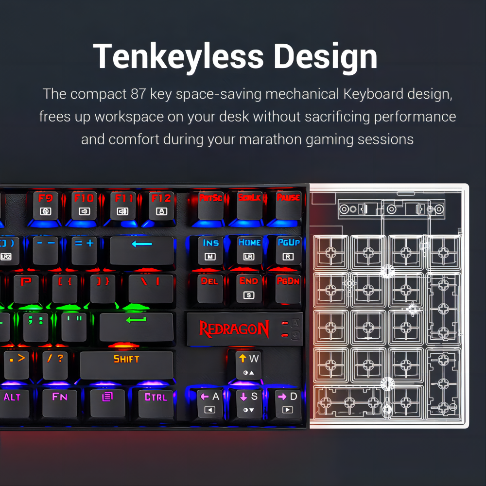 E-YOOSO Redragon HOT Selling Support OEM ODM K552 87 Keys Wired LED Backlight Mechanical Gaming Keyboard