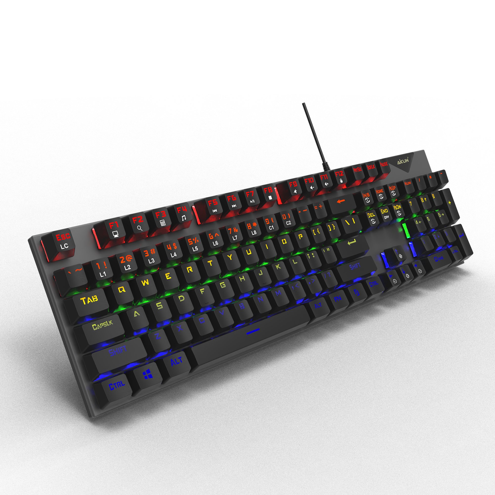AIKUN GX5800 Wired 3 Color Backlight Gaming Keyboard Mechanical Switches Multimedia Full Size Keyboards