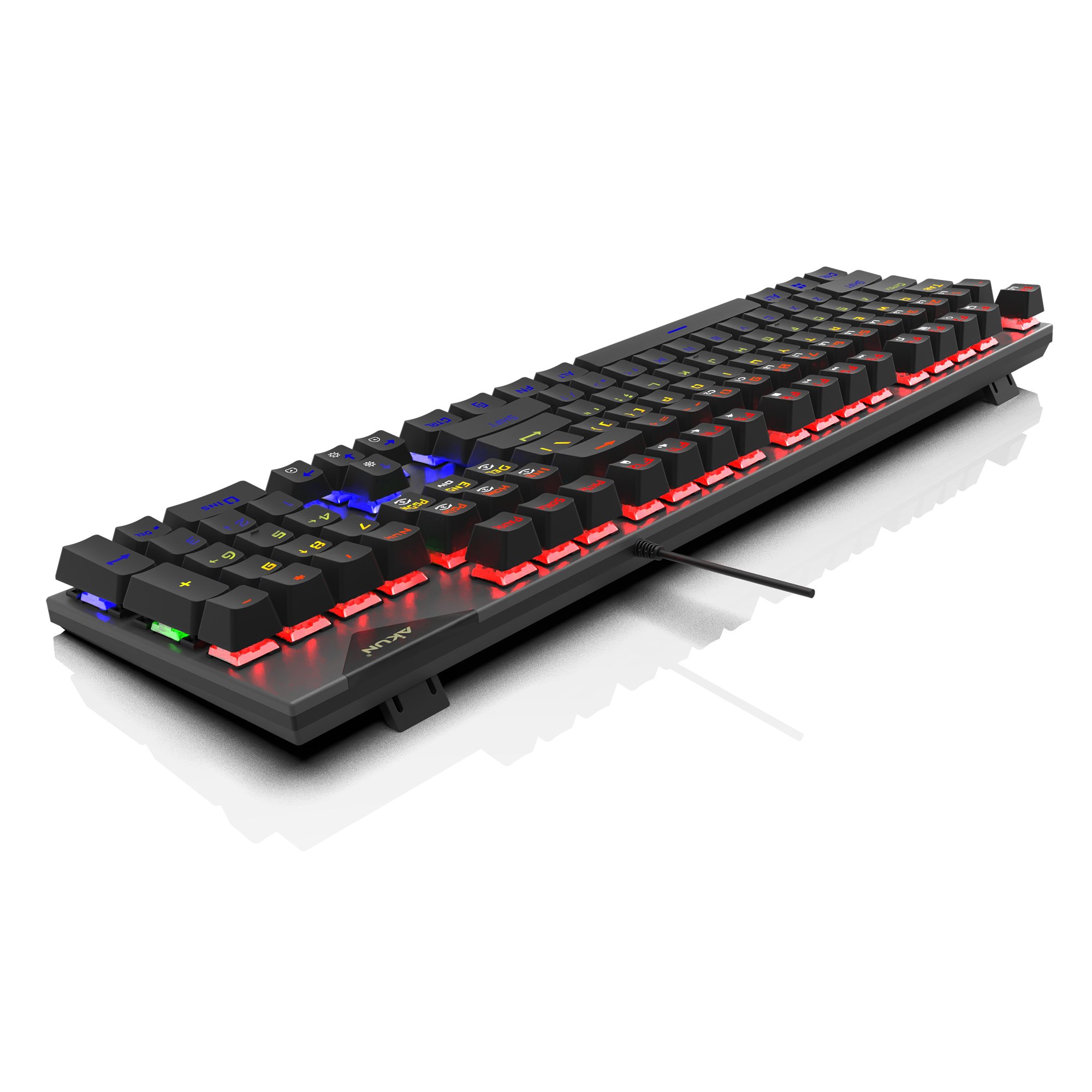 AIKUN GX5800 Wired 3 Color Backlight Gaming Keyboard Mechanical Switches Multimedia Full Size Keyboards