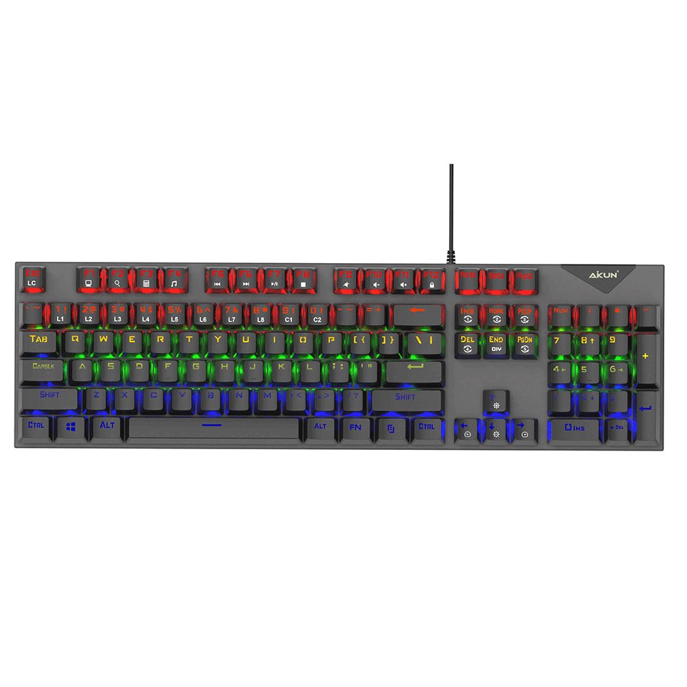 AIKUN GX5800 Wired 3 Color Backlight Gaming Keyboard Mechanical Switches Multimedia Full Size Keyboards