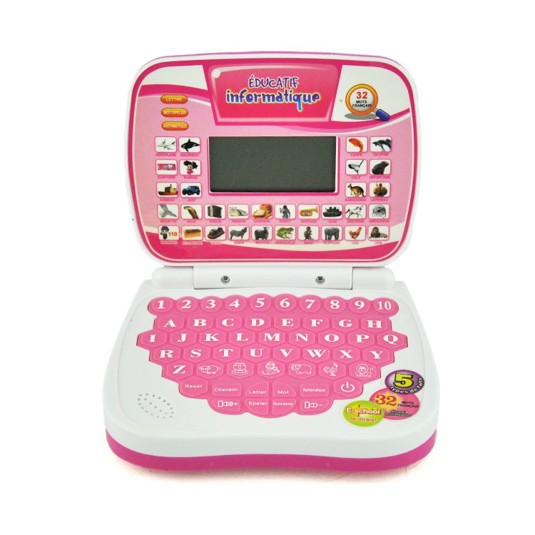 Children Bilingual French English Learning Tablet Educational Kids Machine Toy Laptops Learning Machine With Keyboard