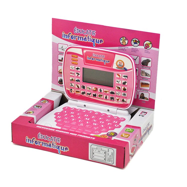 Children Bilingual French English Learning Tablet Educational Kids Machine Toy Laptops Learning Machine With Keyboard