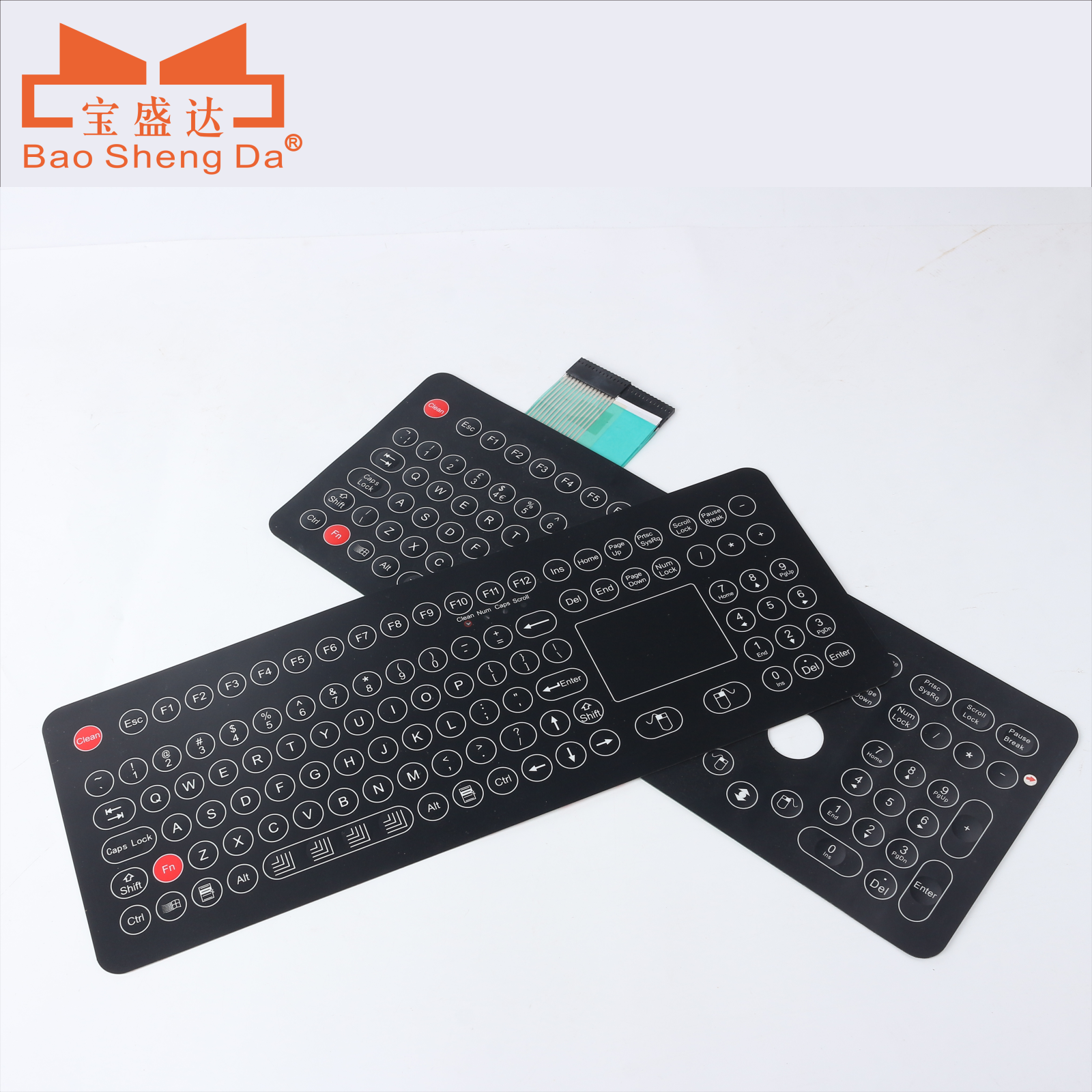 OEM ODM Silk Screen Printed Membrane Keyboard Waterproof Dustproof Ultra-portable keypbard Emboss tactile button