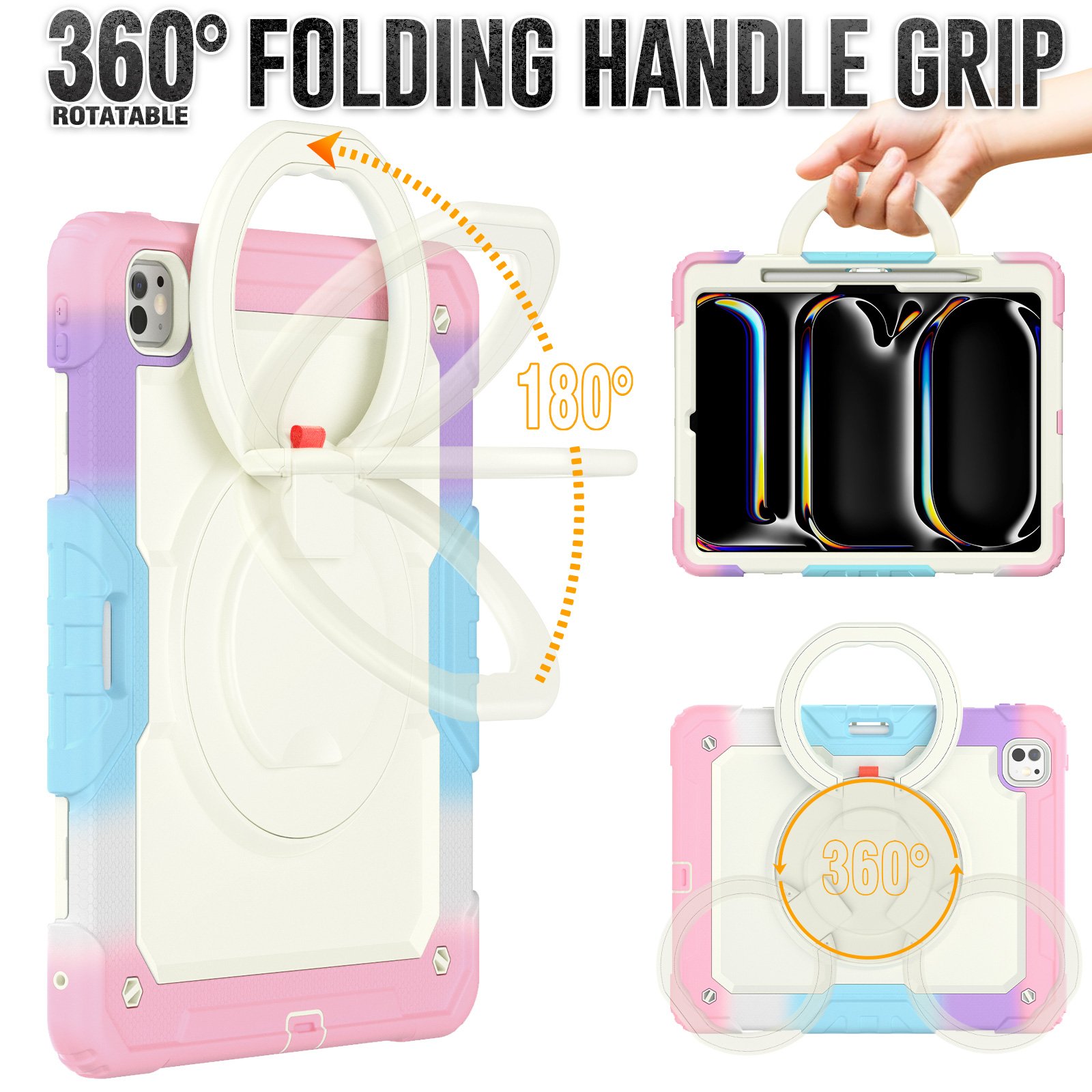 Tablet Case for iPad Pro 12.9 Protector Cover Holder Case for iPad 10.2 /10.5/10.9/11/12.9 Inch