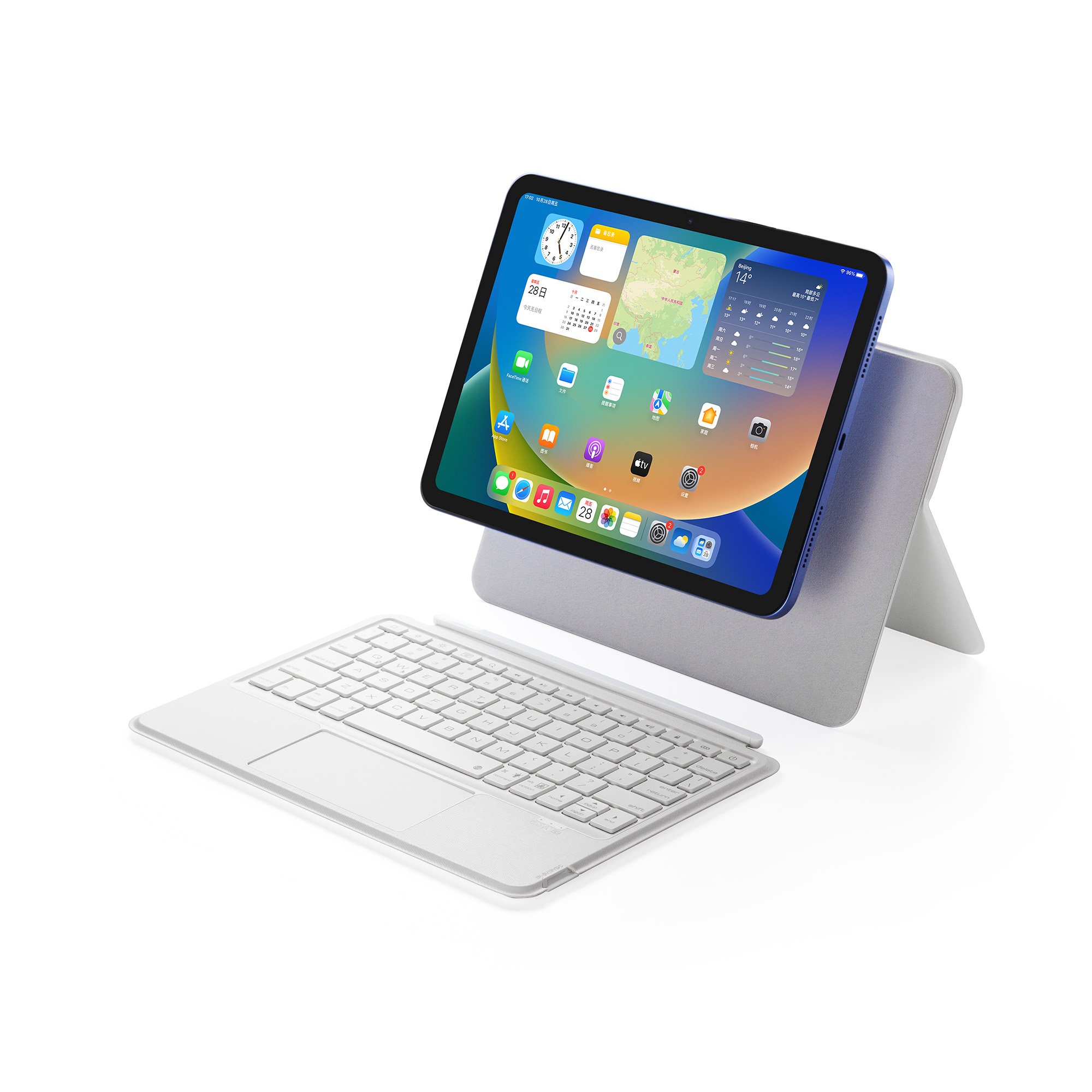 Smart Wireless Magnetic Detachable Magic Trackpad Keyboard Folio Case with RGB backlit for iPad 10.9 Inch 2022