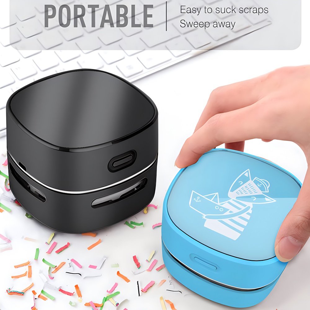 Portable Household USB Charging Handheld Electric Mini Vacuum Cleaner For Desktop Desk Table Top Home Office School Dry Dust Kid