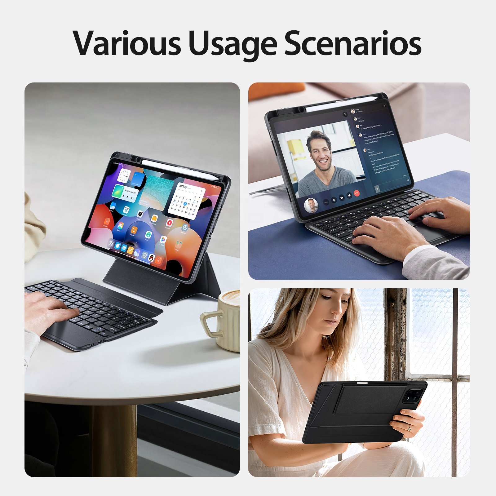 DK Series Bluetooth Keyboard with Protective Case for Xiaomi Pad 6 With Pen Slot For Xiaomi Pad 5 Pad 6 Pro Bluetooth Keyboard