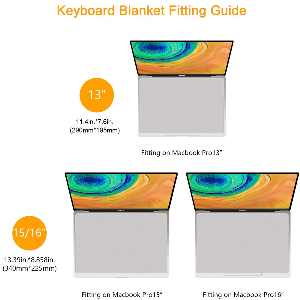 Microfiber Dustproof Film Notebook Palm Keyboard Blanket Cover Laptop Screen Cleaning Cloth for MacBook Pro 13/15/16 Inch