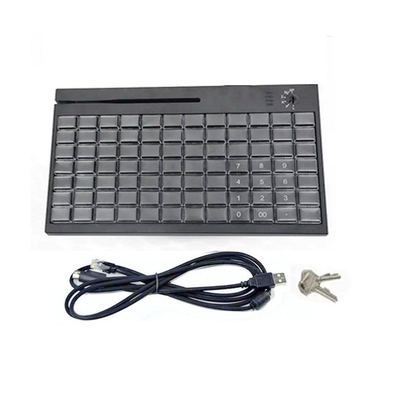 Electronic Lock and Magstripe Card Reader KB84 84 Keys USB /PS2 POS Programmable Keyboard For Computer POS systems