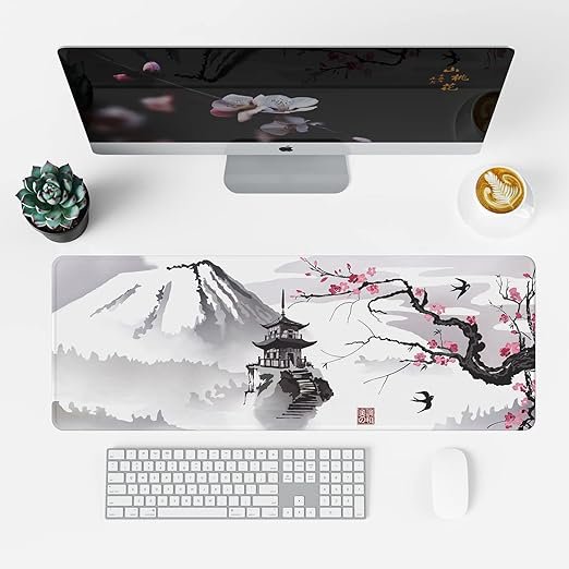 Custom Large XXL Printed Cherry Blossom Gaming Desk Mat Extended Natural Rubber Mouse Pads Computer keyboard mouse pad