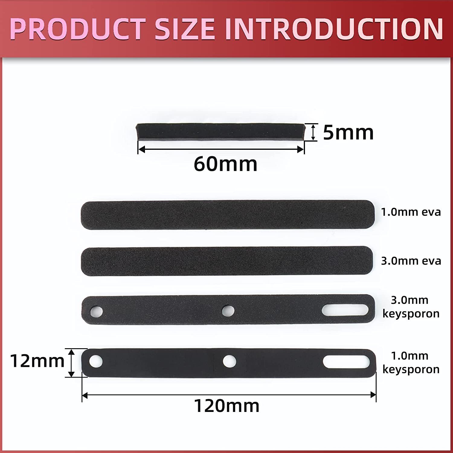 Space Bar Sound Dampeners Sheet Silencer Pad for 7U Mechanical Keyboard Space Bar