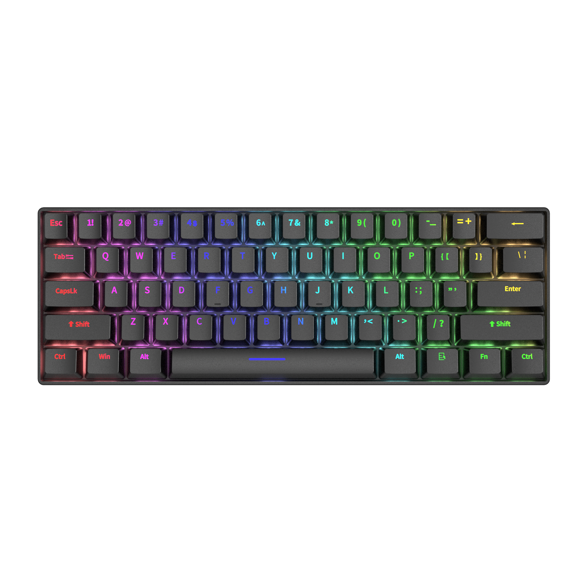 60 Percent Mechanical Gaming Keyboard Ergonomic Durable Detachable Type-C Cable Mini White Gaming Keyboard with Red Switches