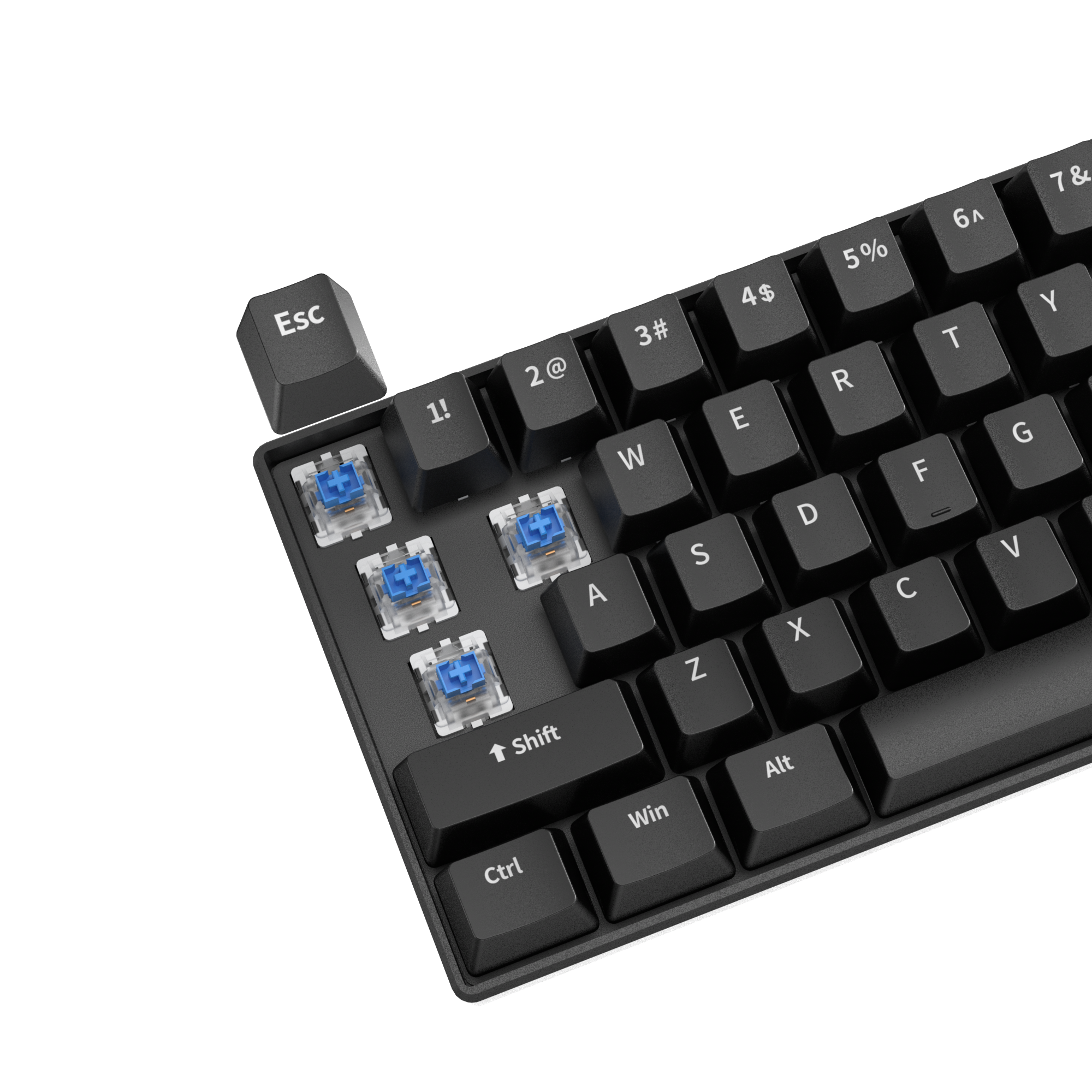 60 Percent Mechanical Gaming Keyboard Ergonomic Durable Detachable Type-C Cable Mini White Gaming Keyboard with Red Switches