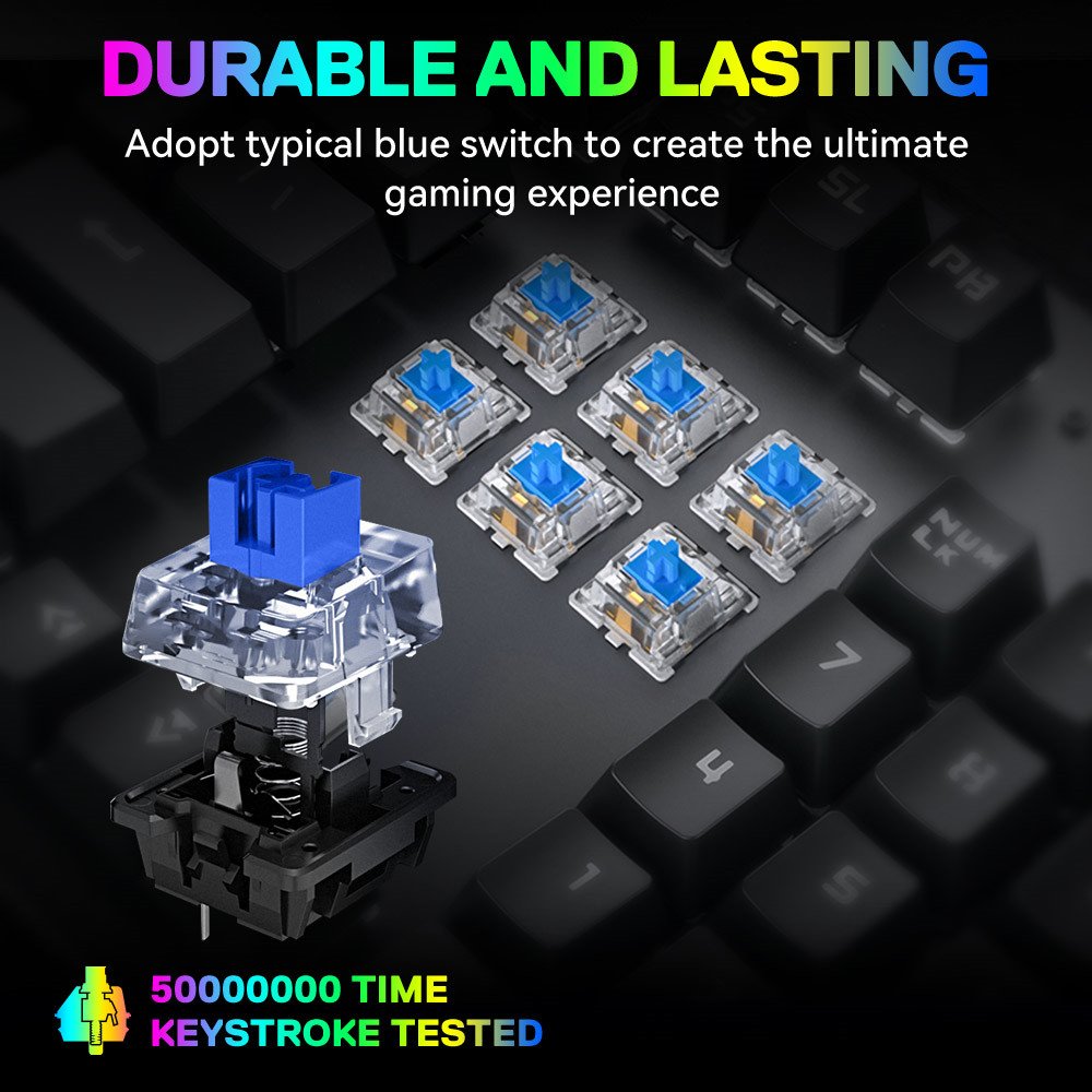 OEM/ODM Cheap Anti-ghosting USB Wired Backlight Keyboard 87 keys switch RGB Gaming Mechanical Keyboard for Laptop Desktop