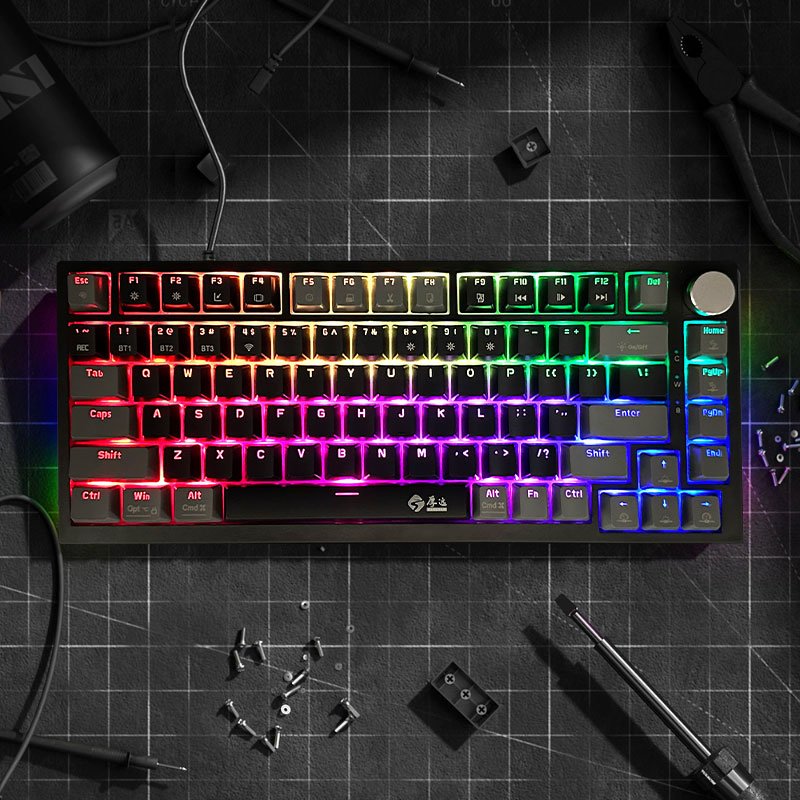 Custom Mechanical Keyboard Wired/2.4G Wireless/Bluetooth RGB PBT 75% Layout OEM Profile Gasket Customized PC Gaming Keyboard