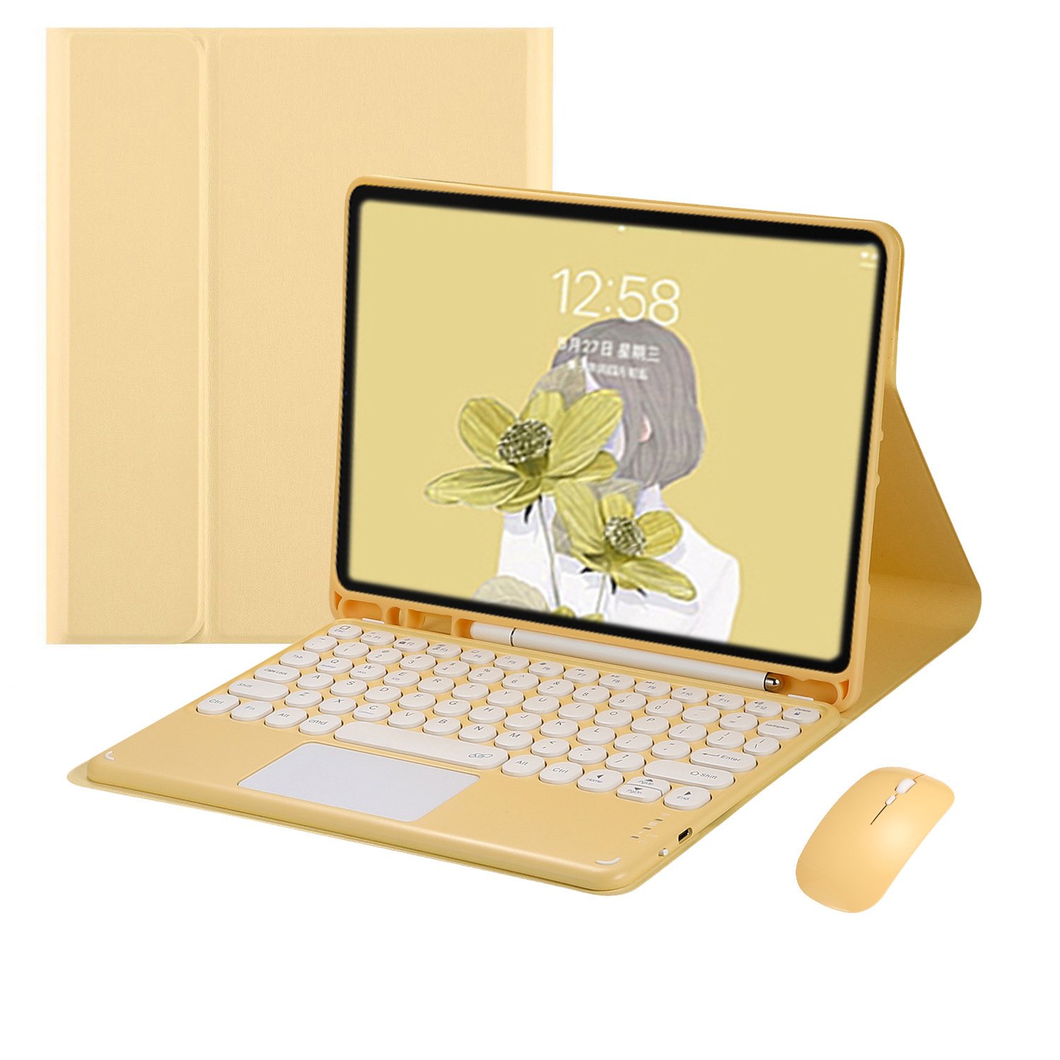 PU leather Magnetic Wireless Mouse Trackpad Keyboard Case for iPad 7/8/9 10.2 ipad 10th gen 2022 10.9 inches Keyboard Case Cover