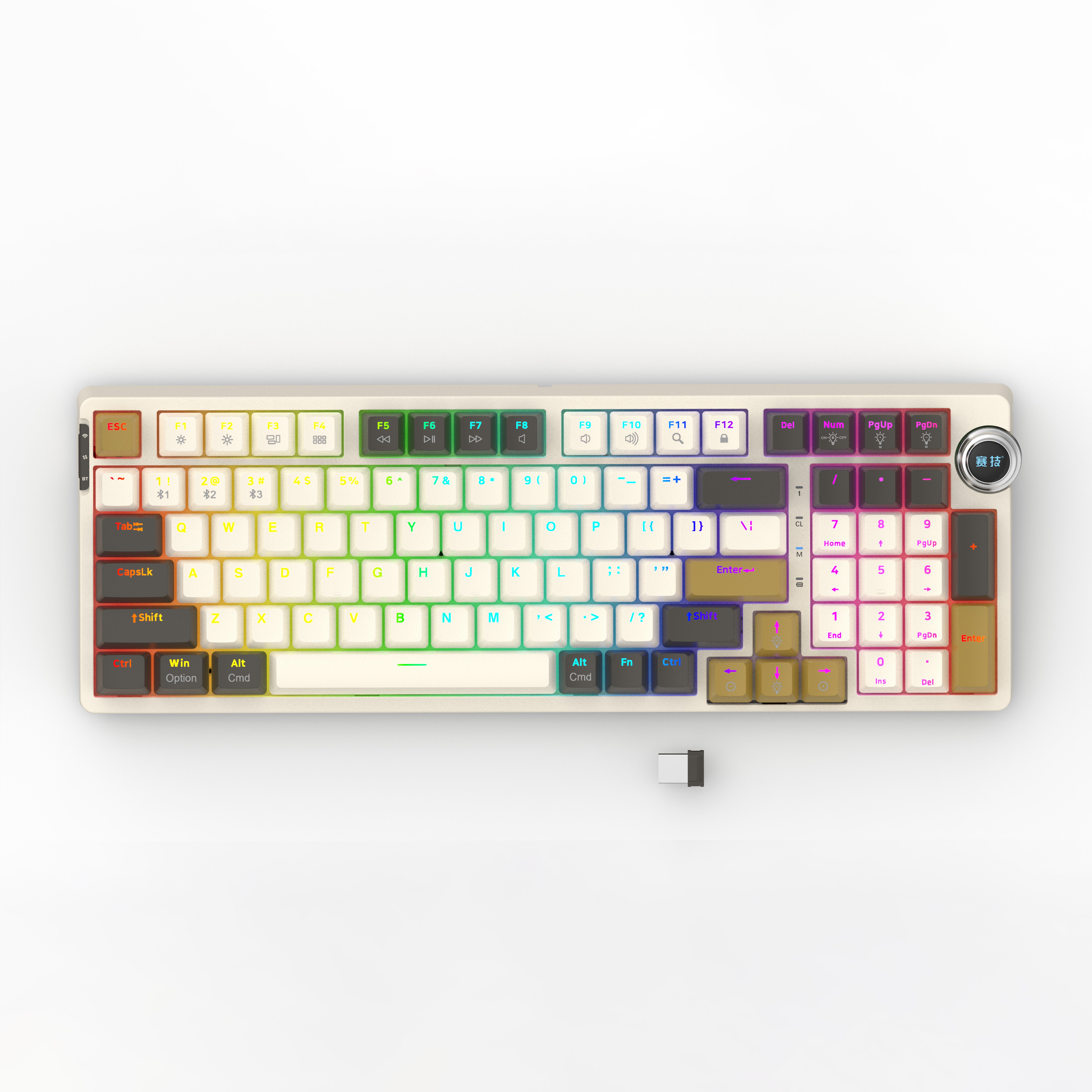 97 Keys Teclado Mecnico Low profile Ergonomic Mechanical Keyboard Brown Switch Gaming Keyboard With Knob For Laptops Computer