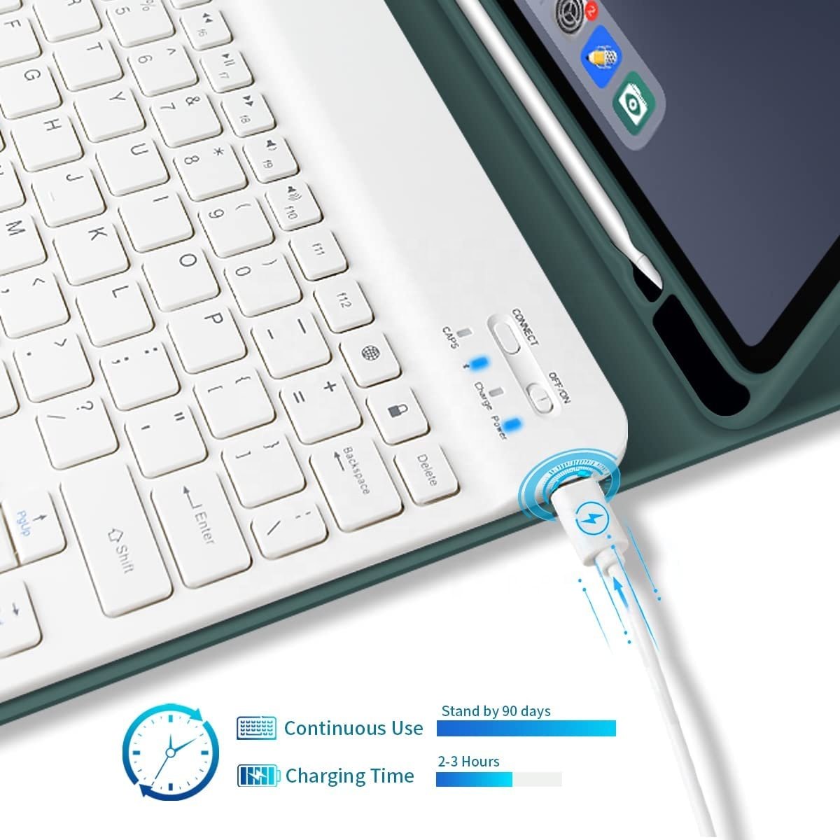 Keyboard Case for iPad 9th/8th/7th Generation 10.2"(2020 2019), iPad Air 3 10.5 Air 4 10.9/iPad Pro 10.5 2017 Case with Keyboard