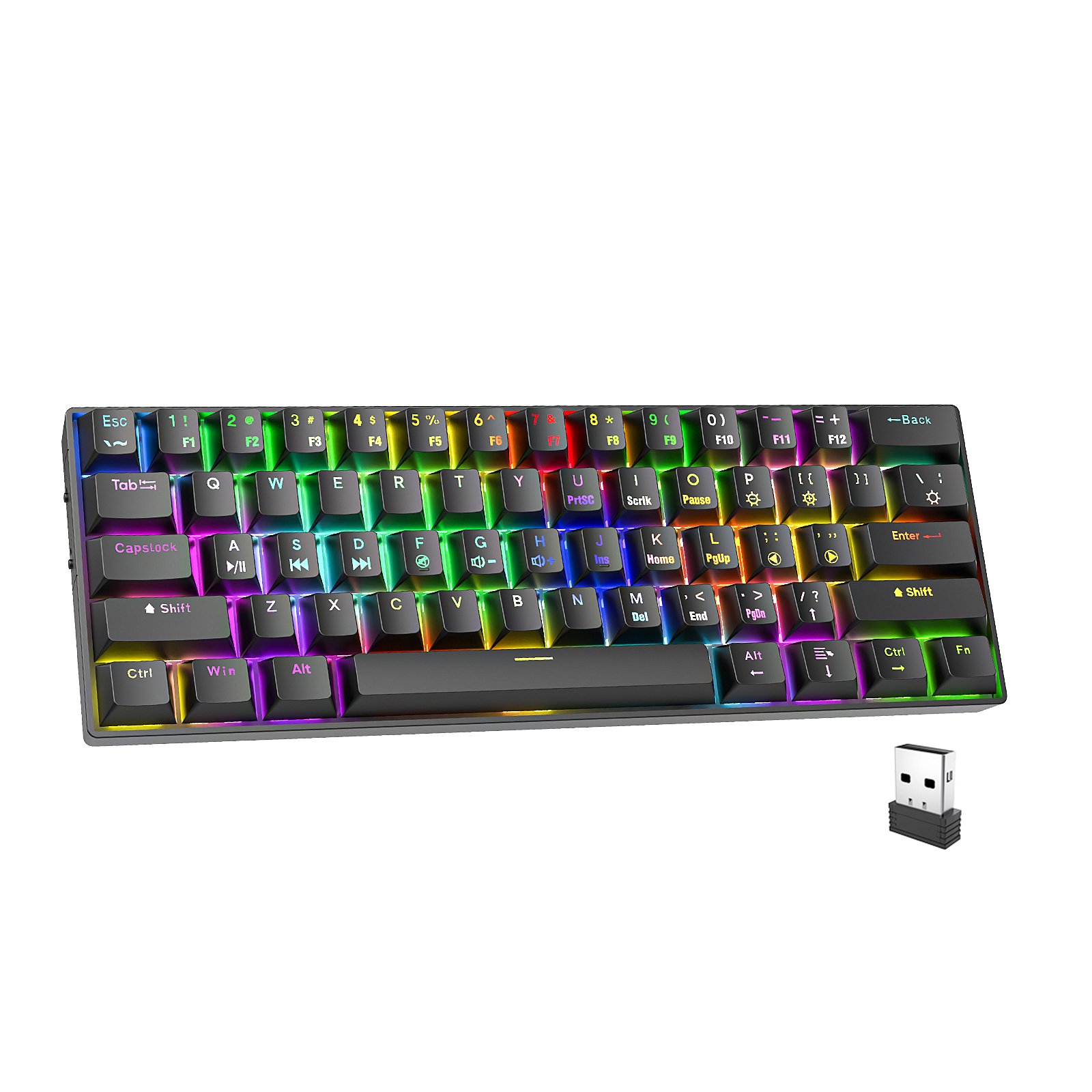 Wireless Bluetooth Triple Modes Gaming Keyboard 61 Keys 68 Keys Mechanical Keyboard RGB 60 Percent Gaming Keyboards