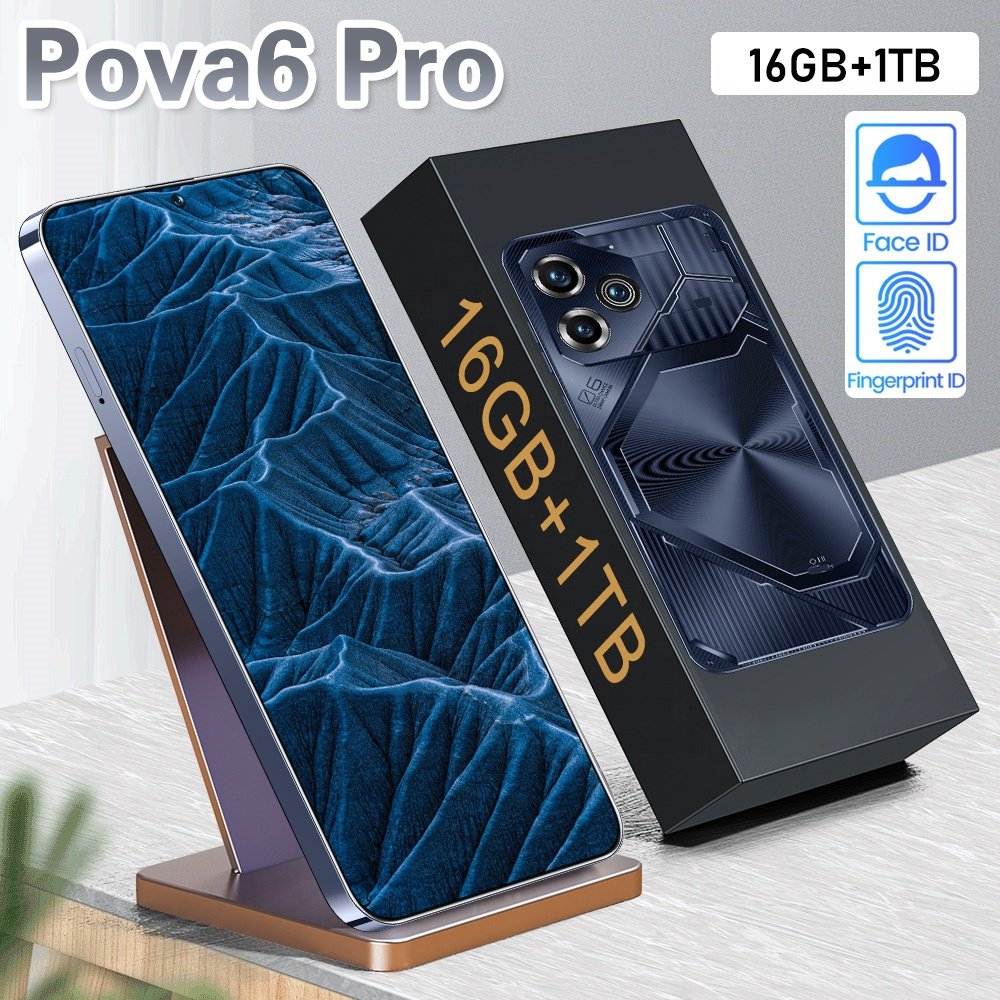 Hot Selling Pova 6 pro 16GB+1TB 7.3 Inch HD Screen 10 Core 5G Smartphone Android 13 CellPhone High quality Mobilephone