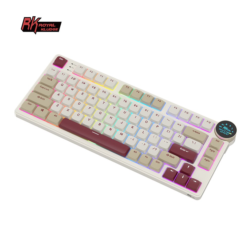 ROYAL KLUDGE RK N80 Low Profile Wireless Mechanical Keyboard 2.4G 80 Key 75% RGB Backlit TFT Display teclado mecanico de oficina