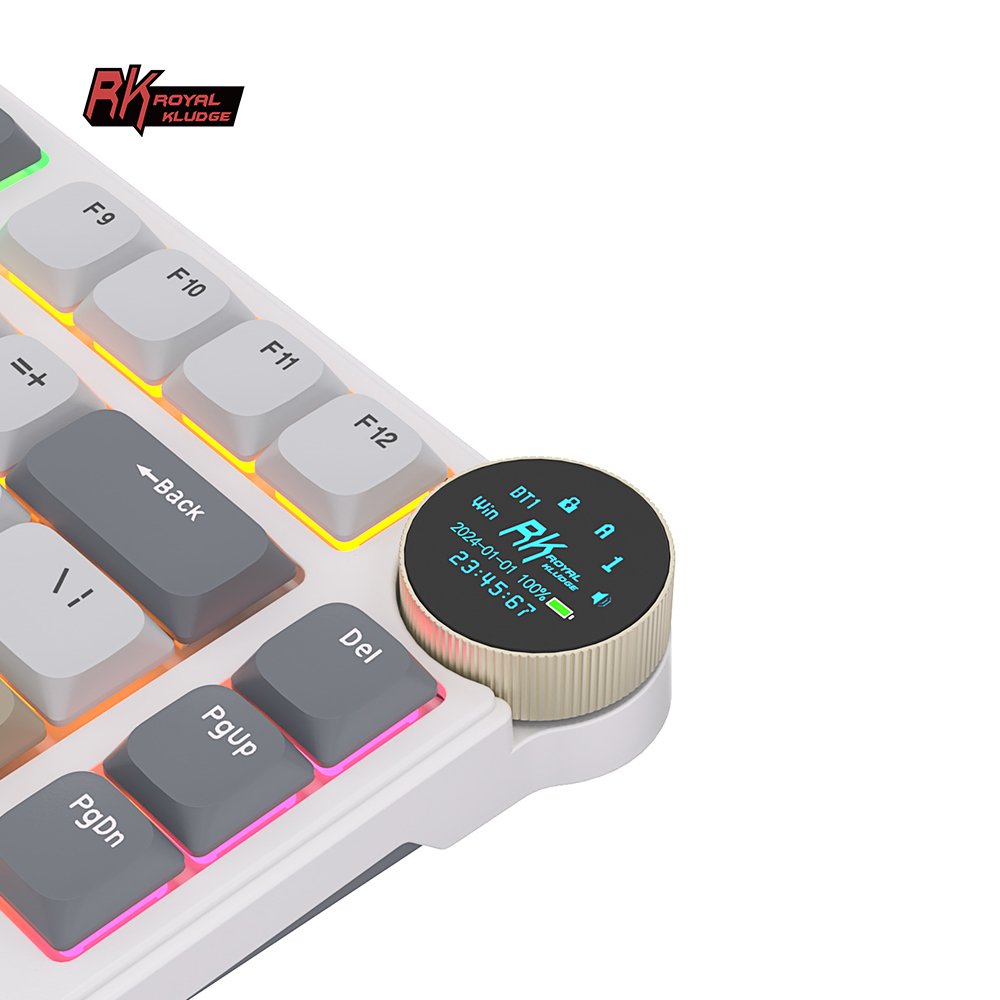 ROYAL KLUDGE RK N80 Low Profile Wireless Mechanical Keyboard 2.4G 80 Key 75% RGB Backlit TFT Display teclado mecanico de oficina