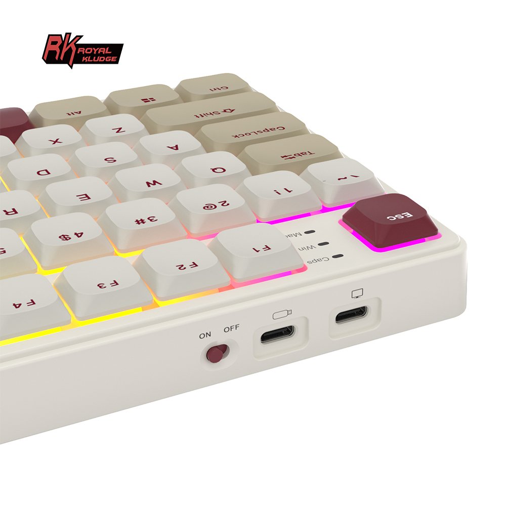 ROYAL KLUDGE RK N80 Low Profile Wireless Mechanical Keyboard 2.4G 80 Key 75% RGB Backlit TFT Display teclado mecanico de oficina