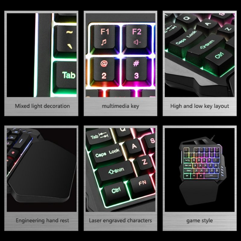 CSX G94 35 Keys New Arrived Cheap RGB Portable Mini One Single Hand Wired Gaming Keyboard For Gaming Accessories