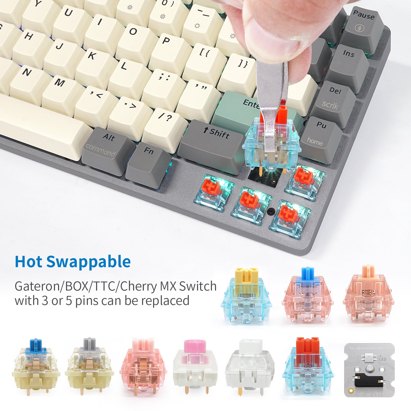 SKYLOONG first triple mode RGB 2.4ghz wireless PBT keycaps new 75% gaming mechanical keyboard