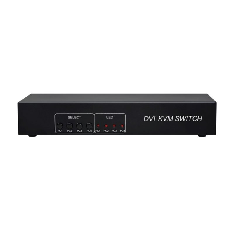 PINWEI 1080P 4 Ports DVI KVM Switch 4 in 1 out 4x1 DVI Switcher with USB2.0 HUB