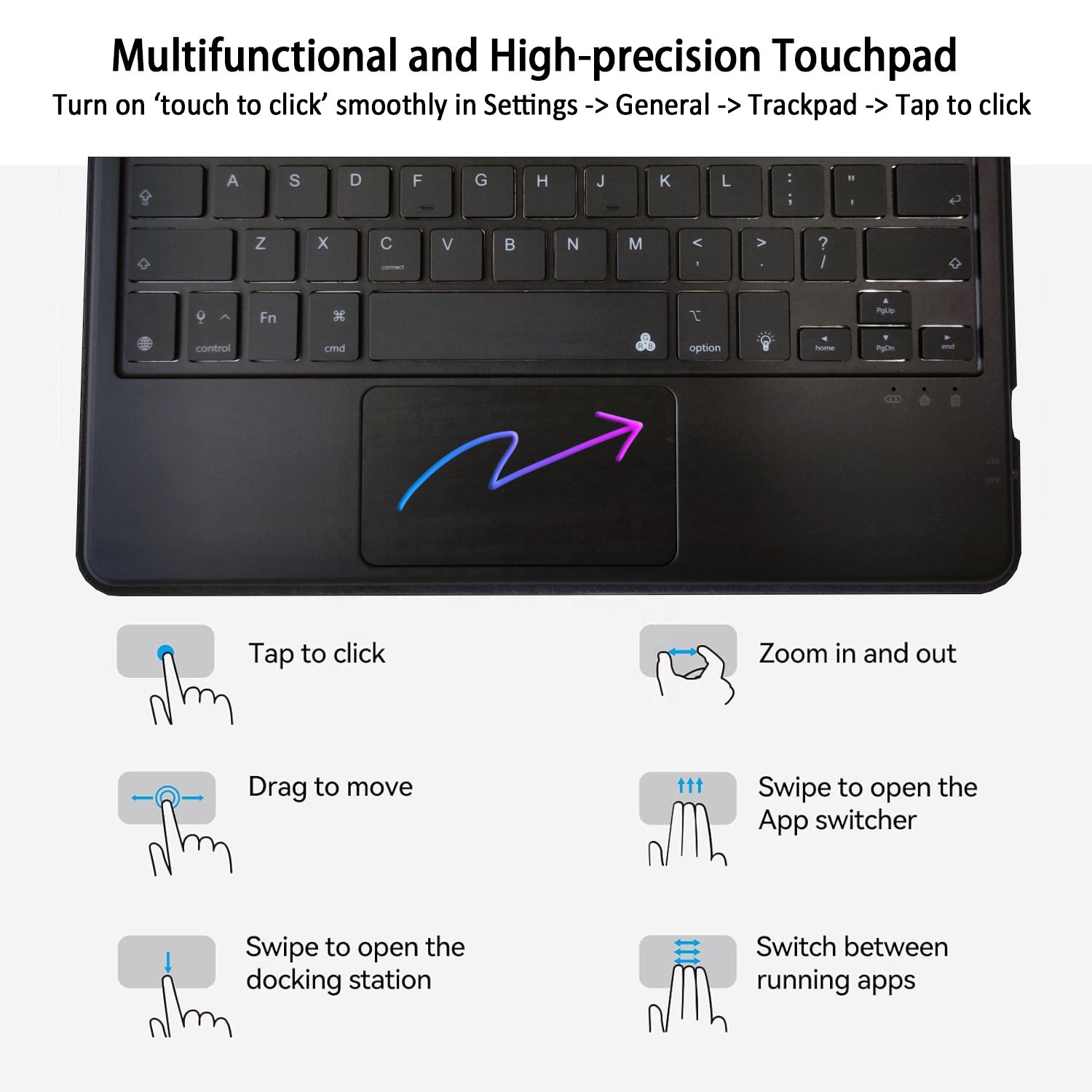 Magnetic Adsorption Backlight Touchpad Keyboard Cover for iPad Air 4 4th 5 5th 10.9 Pro 11 2018-2022 Magic Keyboard Case